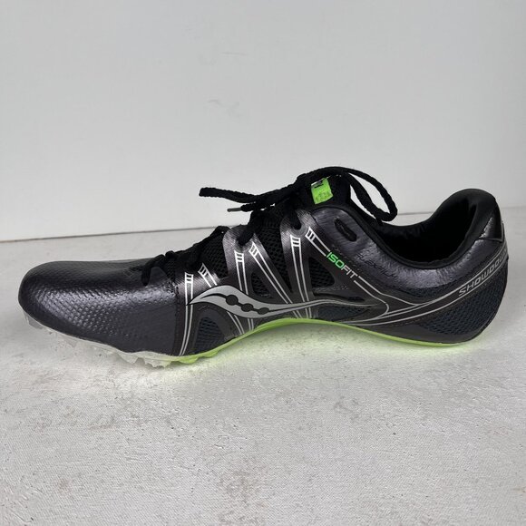 Men NWOB Saucony Showdown Mens Track Spikes Shoes Men’s 12.5 Grey & Silver